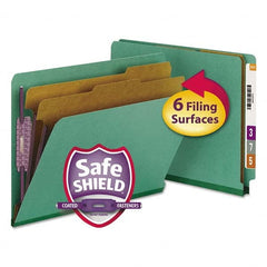 File Folders, Expansion Folders & Hanging Files; Folder/File Type: Classification Folders; Color: Green; Index Tabs: No; File Size: Letter; Size: 8-1/2 x 11; Box Quantity: 10; Paper Stock Point Number: 17; Paper Stock Point Number: 17; Folder Type: Classi