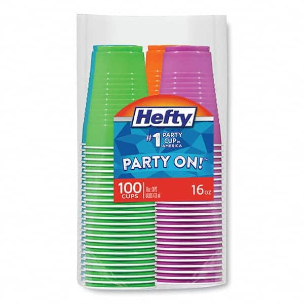 Hefty - Easy Grip Disposable Plastic Party Cups, 16 oz, Assorted, 100/Pack - Best Tool & Supply