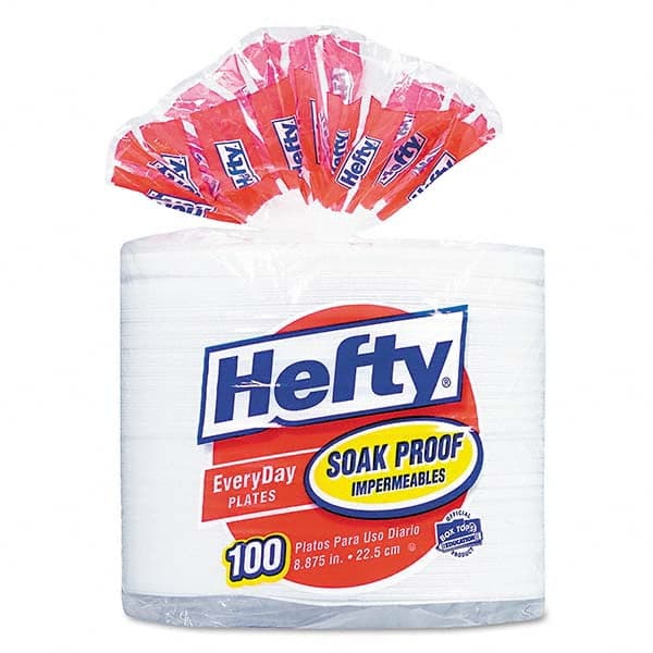 Hefty - Soak Proof Tableware, Foam Plates, 8 7/8" Diam, 100/Pack - Best Tool & Supply