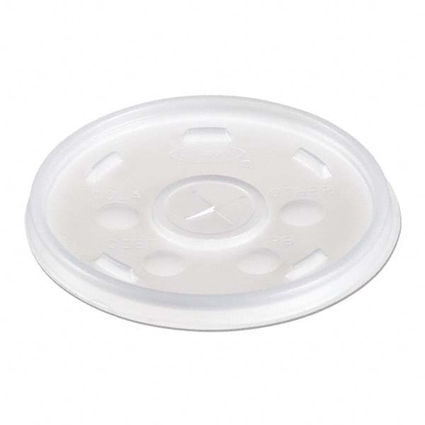 DART - Plastic Lids, for 12 oz Hot/Cold Foam Cups, Slip-Thru Lid, White, 1000/Carton - Best Tool & Supply