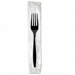 Dixie - Individually Wrapped Forks, Plastic, Black, 1000/Carton - Best Tool & Supply