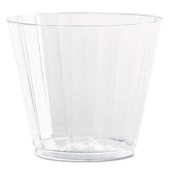 WNA - Classic Crystal Plastic Tumblers, 9 oz, Clear, Fluted, Squat, 12/Pack - Best Tool & Supply