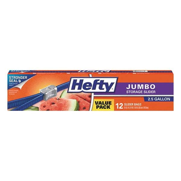 Hefty - Reclosable Food & Sandwich Bags Volume Capacity: 2.5 Gal. Width (Inch): 14-3/8 - Best Tool & Supply