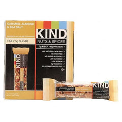 KIND - Snacks, Cookies, Candy & Gum Breakroom Accessory Type: Granola Bars Breakroom Accessory Description: Nuts and Spices Bar, Caramel Almond and Sea Salt, 1.4 oz Bar, 12/Box - Best Tool & Supply