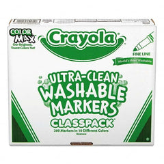 Crayola - Markers & Paintsticks Type: Marker Color: Black; Blue; Brown; Gray; Green; Orange; Pink; Red; Violet; Yellow - Best Tool & Supply