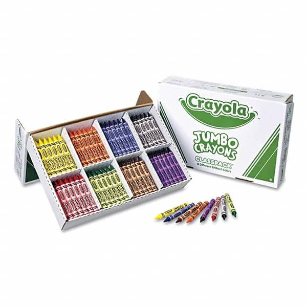 Crayola - Markers & Paintsticks Type: All Purpose Wax Crayon Color: Black; Blue; Brown; Green; Orange; Red; Violet; Yellow - Best Tool & Supply