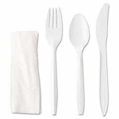 GEN - Wrapped Cutlery Kit, Fork/Knife/Spoon/Napkin, White, 250/Carton - Best Tool & Supply