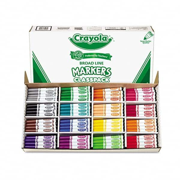 Crayola - Markers & Paintsticks Type: Marker Color: Black; Blue; Brown; Dolphin Gray; Flamingo Pink; Green; Iguana Green; Orange; Raspberry; Red; Royal Purple; Sandy Tan; Tiger Orange; Turquoise; Violet; Yellow - Best Tool & Supply