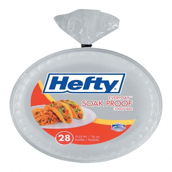 Hefty - Soak Proof Tableware, Foam Plates, 10-1/4" Diam, White, 28/Pack - Best Tool & Supply