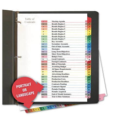 UNIVERSAL - Tabs, Indexes & Dividers Indexes & Divider Type: Preprinted Numeric Size: 11 x 8-1/2 - Best Tool & Supply