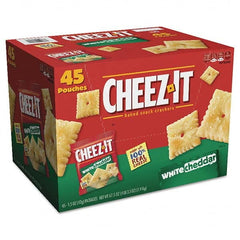 Sunshine - Snacks, Cookies, Candy & Gum Breakroom Accessory Type: Crackers Breakroom Accessory Description: Cheez-it Crackers, 1.5 oz Bag, White Cheddar, 45/Carton - Best Tool & Supply