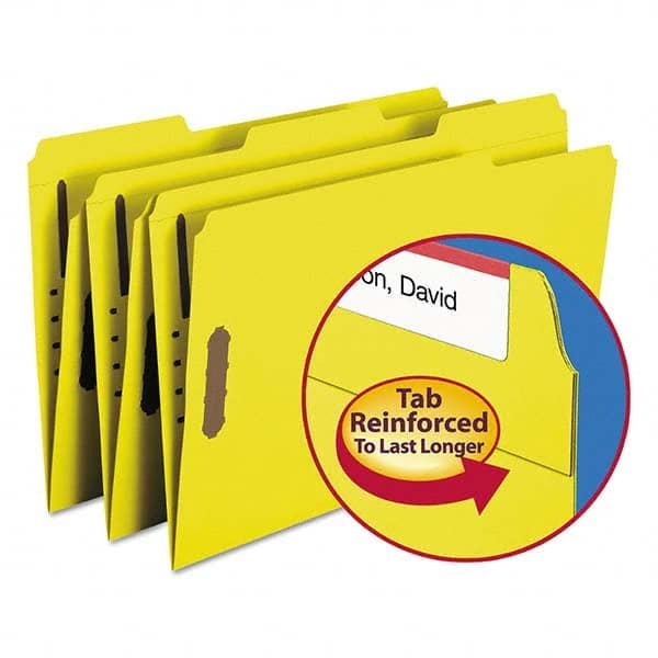 SMEAD - File Folders, Expansion Folders & Hanging Files Folder/File Type: File Folders with Top Tab Fastener Color: Yellow - Best Tool & Supply