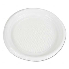 Boardwalk - Hi-Impact Plastic Dinnerware, Plate, 9" Diam, White, 500/Carton - Best Tool & Supply