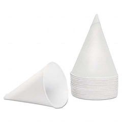 Konie - Rolled Rim, Poly Bagged Paper Cone Cups, 4.5 oz, White, 5000/Carton - Best Tool & Supply