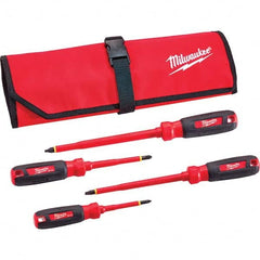 Milwaukee Tool - Screwdriver Sets Screwdriver Types Included: Insulated Slotted; Phillips Number of Pieces: 4 - Best Tool & Supply