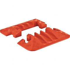 Checkers - 1 2-Piece 3 8' OAL 2-1/4 Max Cable Diam Yellow & Orange On Floor Cable Cover - Best Tool & Supply