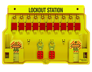 Padllock Wall Station - 15-1/2 x 22 x 1-3/4''-With (10) 1106 Aluminum Padlocks - Best Tool & Supply