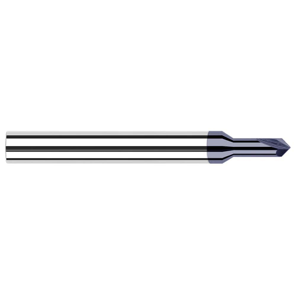 Harvey Tool - 1/16" Diam 90°/90° 2-Flute Single End Solid Carbide Chamfer Mill - Exact Industrial Supply