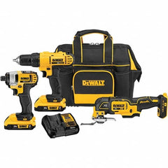 DeWALT - Cordless Tool Combination Kits Voltage: 20 Tools: 1/2" Drill/Driver; 1/4" Impact Driver; Oscillating Multi-Tool - Best Tool & Supply