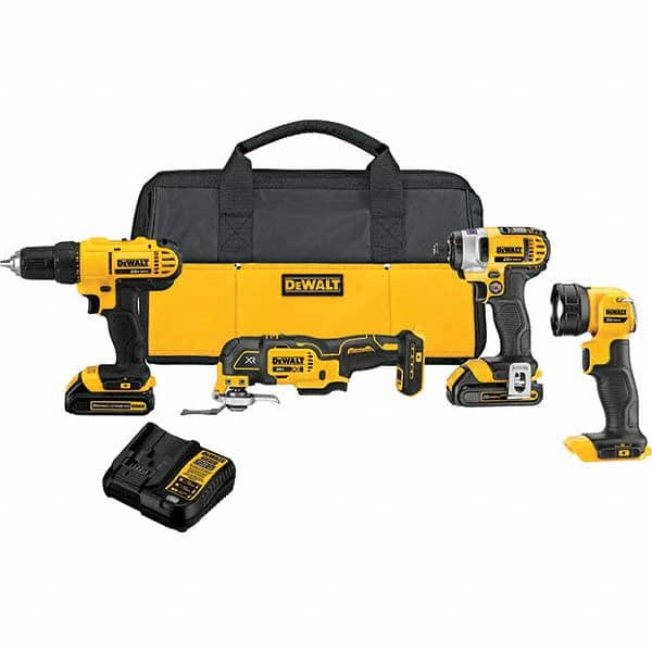 DeWALT - Cordless Tool Combination Kits Voltage: 20 Tools: 1/2" Drill/Driver; 1/4" Impact Driver; Work Light; Oscillating Multi-Tool - Best Tool & Supply