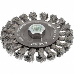 WALTER Surface Technologies - 5" OD, 5/8-11 Arbor Hole, Knotted Steel Wheel Brush - Best Tool & Supply