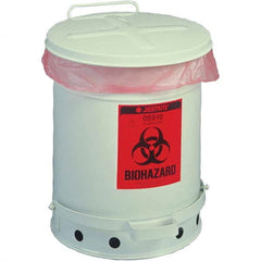 Justrite - Biohazardous & Step-Open Trash Cans Label: Bio-Hazard Capacity (Gal.): 6 - Best Tool & Supply