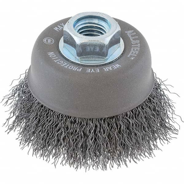 WALTER Surface Technologies - 5" Diam 5/8-11 Threaded Arbor Steel Fill Cup Brush - Best Tool & Supply