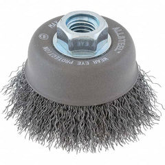 WALTER Surface Technologies - 5" Diam 5/8-11 Threaded Arbor Steel Fill Cup Brush - Best Tool & Supply