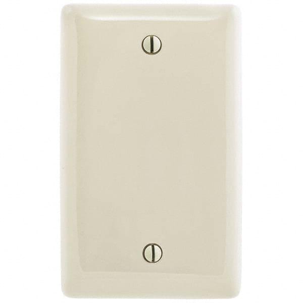 Wall Plates; Wall Plate Type: Blank Wall Plate; Color: Light Almond; Wall Plate Configuration: Blank; Material: Thermoplastic; Shape: Rectangle; Wall Plate Size: Standard; Number of Gangs: 1; Overall Length (Inch): 4.6300; Overall Width (Decimal Inch): 2.