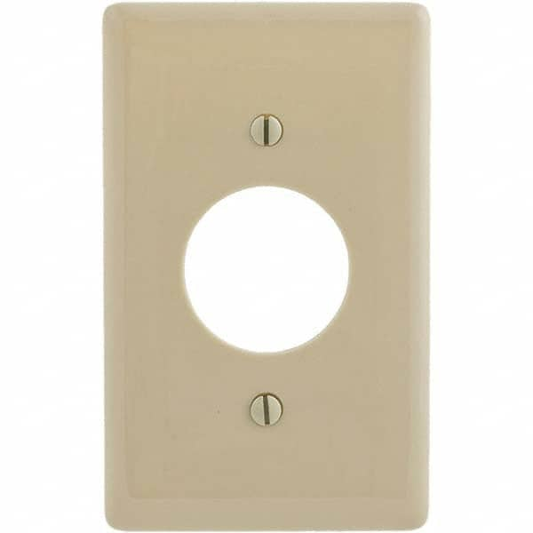 Wall Plates; Wall Plate Type: Outlet Wall Plates; Color: Ivory; Wall Plate Configuration: Single Outlet; Material: Thermoplastic; Shape: Rectangle; Wall Plate Size: Standard; Number of Gangs: 1; Overall Length (Inch): 4.6300; Overall Width (Decimal Inch):