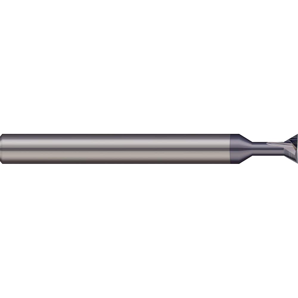 Micro 100 - 30° 3/16" Cut Diam, 0.127" Cut Width, Solid Carbide Dovetail Cutter - Exact Industrial Supply