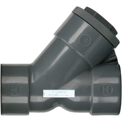 Hayward - Check Valves; Design: Y-Pattern; True Union Ball Check ; Tube Outside Diameter (mm): 12.700 ; Pipe Size (Inch): 1/2 ; Tube Outside Diameter (Inch): 1/2 ; End Connections: Socket ; Material: PVC - Exact Industrial Supply