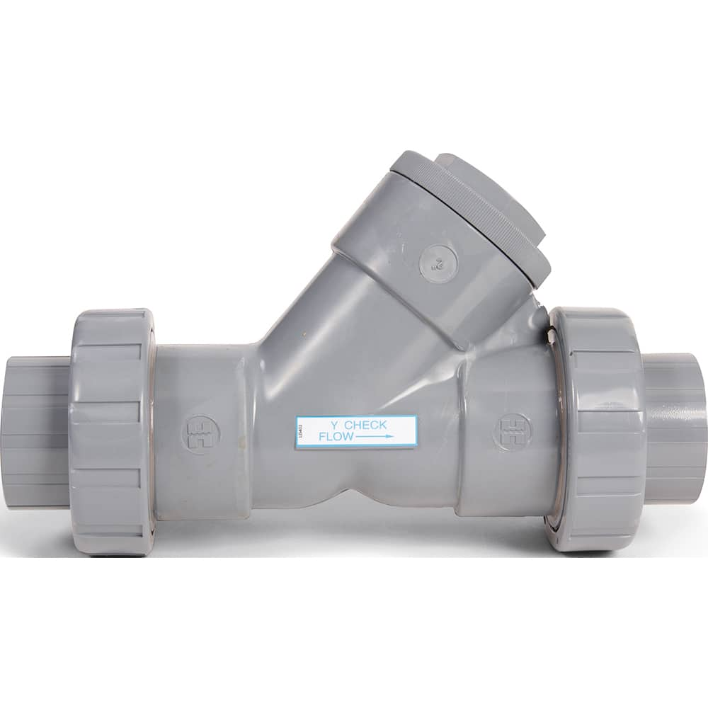 Hayward - Check Valves; Design: Y-Pattern; True Union Ball Check ; Tube Outside Diameter (mm): 19.050 ; Pipe Size (Inch): 3/4 ; Tube Outside Diameter (Inch): 3/4 ; End Connections: Threaded ; Material: CPVC - Exact Industrial Supply