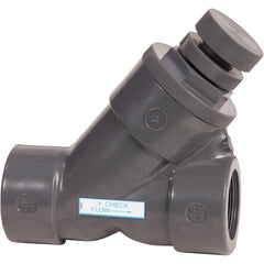 Hayward - Check Valves; Design: Y-Pattern; Spring Check ; Tube Outside Diameter (mm): 101.600 ; Pipe Size (Inch): 4 ; Tube Outside Diameter (Inch): 4 ; End Connections: Threaded ; Material: PVC - Exact Industrial Supply