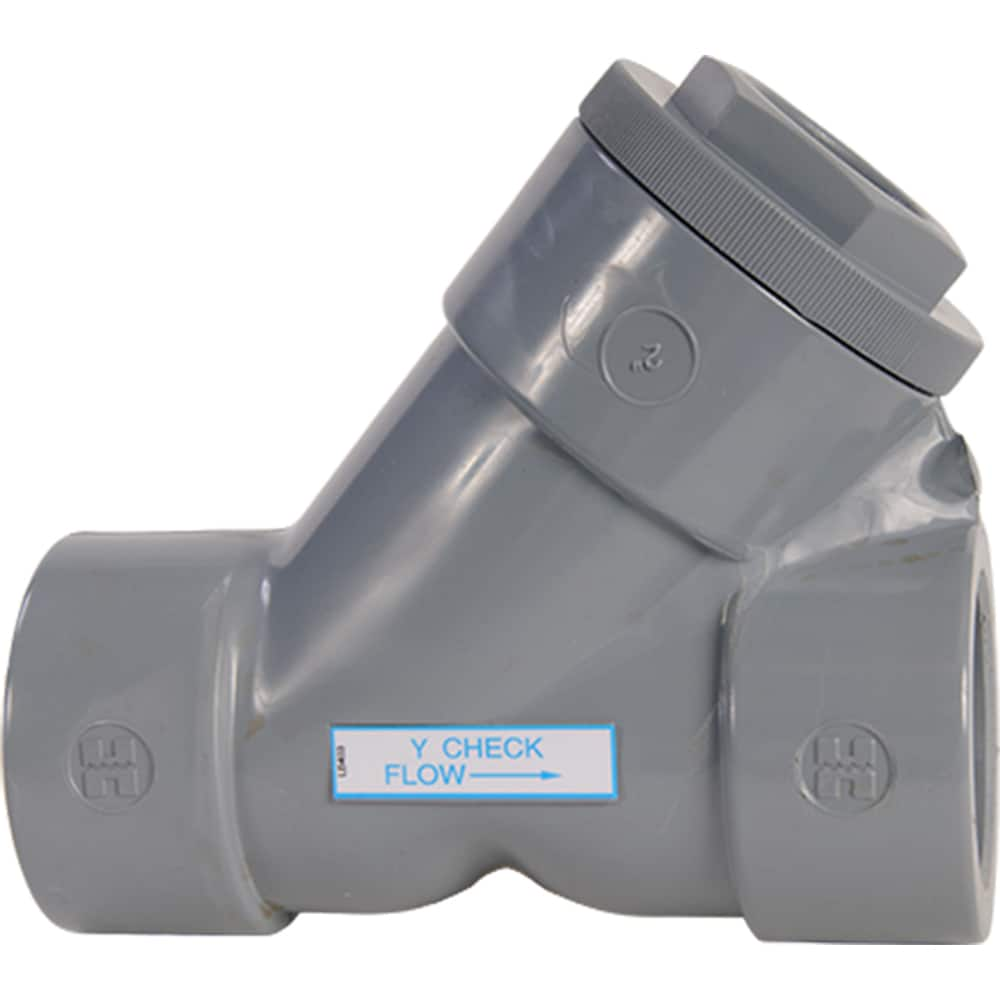 Hayward - Check Valves; Design: Y-Pattern ; Tube Outside Diameter (mm): 63.500 ; Pipe Size (Inch): 2-1/2 ; Tube Outside Diameter (Inch): 2-1/2 ; End Connections: Threaded ; Material: CPVC - Exact Industrial Supply