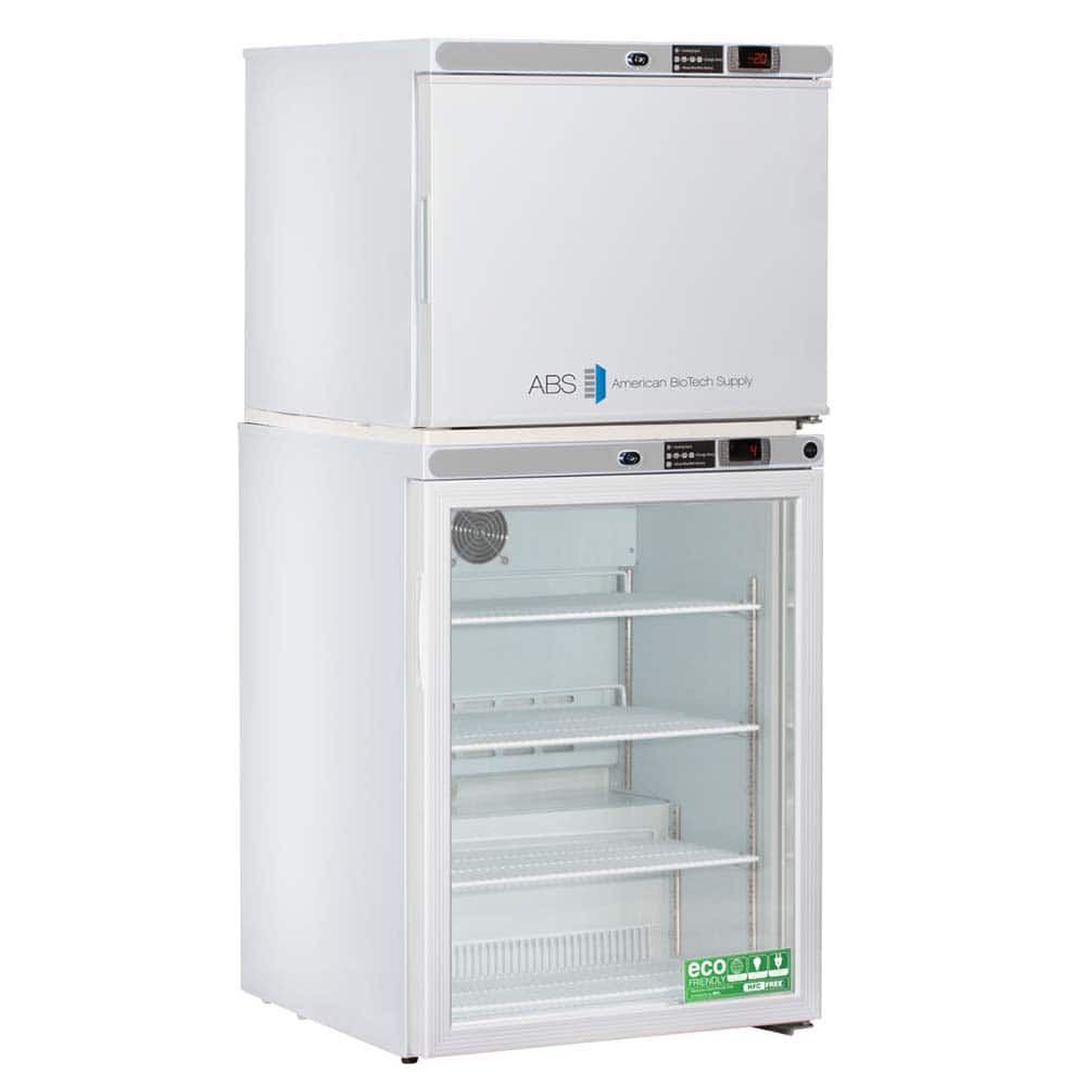 American BioTech Supply - Laboratory Refrigerators and Freezers; Type: Refrigerator & Freezer Combination ; Volume Capacity: 7 Cu. Ft. ; Minimum Temperature (C): -15.00 ; Maximum Temperature (C): 10.00 ; Width (Inch): 23-5/8 ; Depth (Inch): 24-1/4 - Exact Industrial Supply