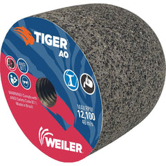 Weiler - Cones & Plugs; Head Thickness (Inch): 3.00 ; Abrasive Material: Aluminum Oxide ; Grit: 24 ; Grade: Coarse ; Wheel Type Number Code: 18R ; Arbor Hole Thread Size: 5/8-11 - Exact Industrial Supply