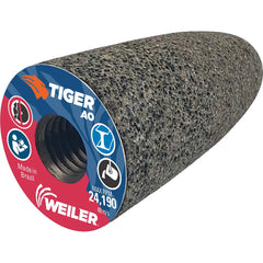 Weiler - Cones & Plugs; Head Thickness (Inch): 2.50 ; Abrasive Material: Aluminum Oxide ; Grit: 24 ; Grade: Coarse ; Wheel Type Number Code: 16 ; Arbor Hole Thread Size: 5/8-11 - Exact Industrial Supply