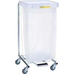 R&B Wire Products - Janitor Carts & Caddies; Type: Hamper ; Material: Steel, ABS Plastic ; Width (Inch): 17.75 ; Length: 17.75 (Inch); Height (Inch): 35 ; Color: White - Exact Industrial Supply