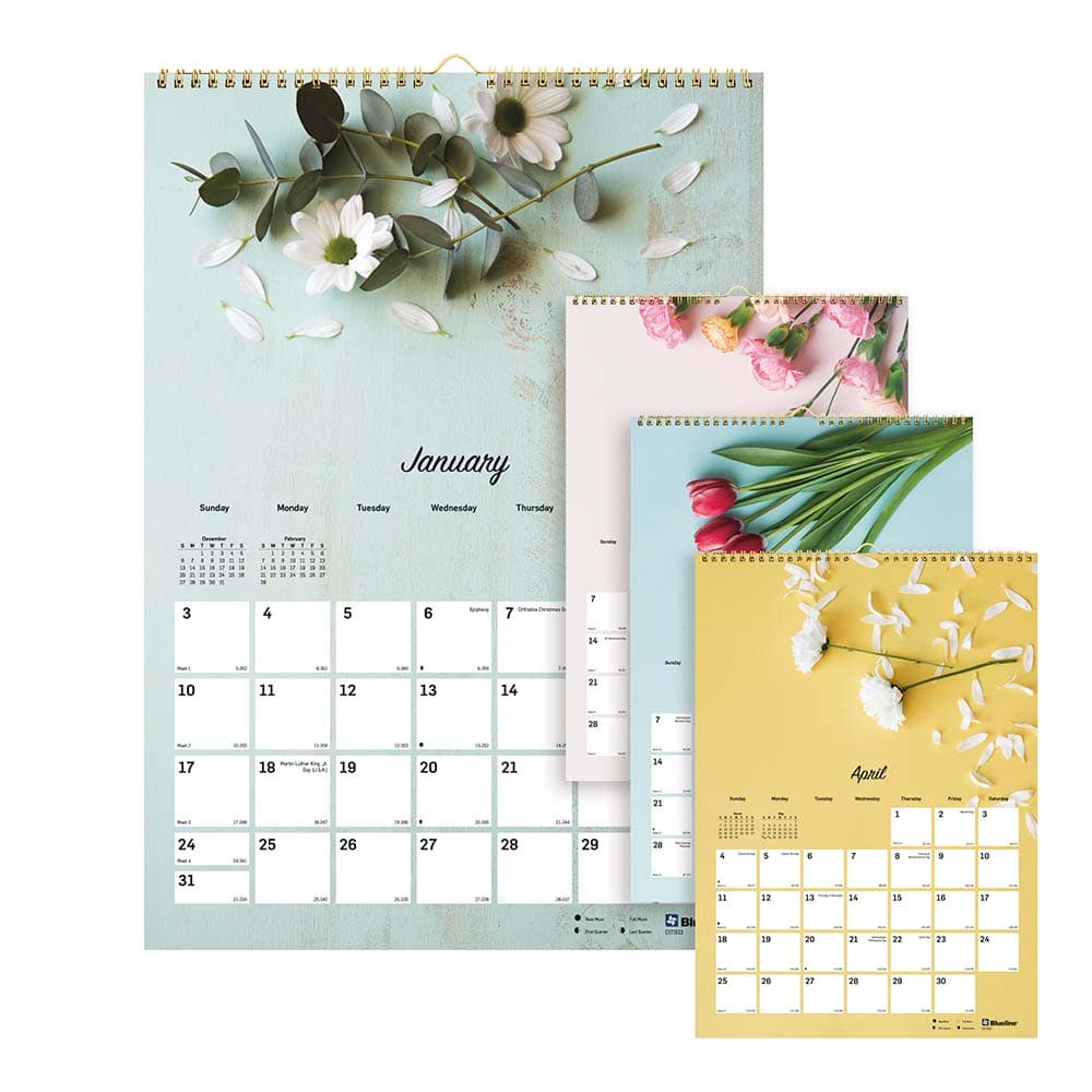 Blueline - Note Pads, Writing Pads & Notebooks Writing Pads & Notebook Type: Wall Calendar Size: 12 x 17 - Best Tool & Supply