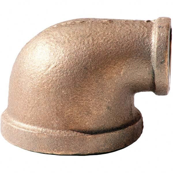 Brass Pipe Reducing Elbow: 1/2 x 3/8″ Fitting, FNPT x FNPT, Class 125, Lead Free