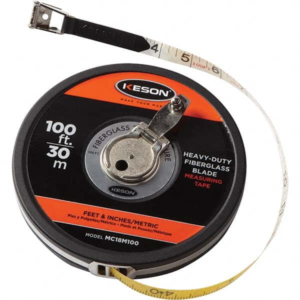 Keson - 100' x 1/2" White Blade Tape Measure - Best Tool & Supply