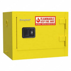 Strong Hold - Safety Cabinets Hazardous Chemical Type: Flammable and Combustible Liquids Color: Yellow - Best Tool & Supply