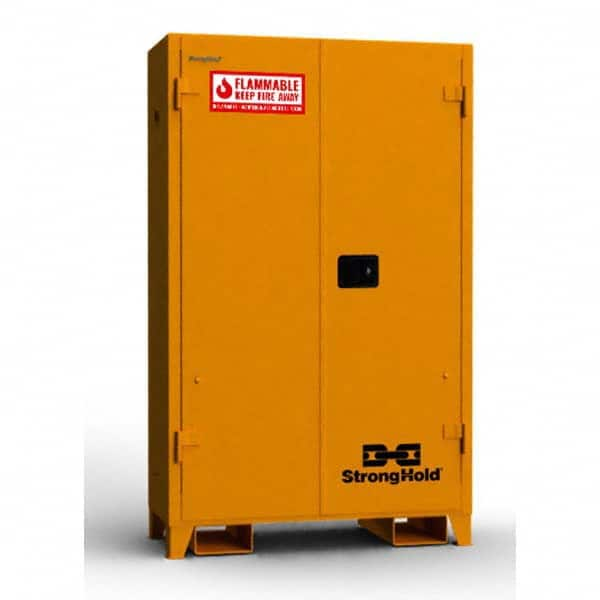 Strong Hold - Safety Cabinets Hazardous Chemical Type: Flammable and Combustible Liquids Color: Yellow - Best Tool & Supply