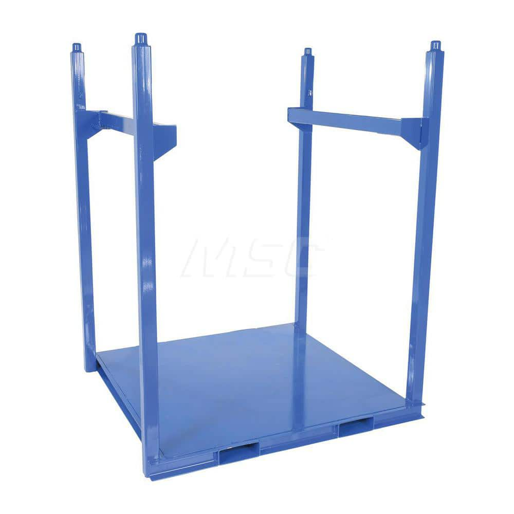 Bulk Storage Container: 60 x 52 x 61-1/8″, 1,000 Lb, Steel, Basket-Style Bulk Container Stacking, Blue