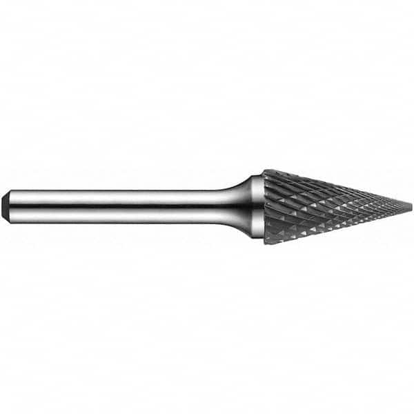 Precision Twist Drill - 3/8" Cut Diam, 1/4" Shank Diam, Carbide Double Cut Cone Burr - Best Tool & Supply