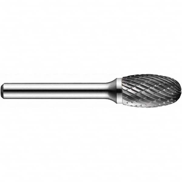 Precision Twist Drill - 1/2" Cut Diam, 1/4" Shank Diam, Carbide Double Cut Oval Burr - Best Tool & Supply