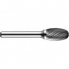 Precision Twist Drill - 1/8" Cut Diam, 1/8" Shank Diam, Carbide Double Cut Oval Burr - Best Tool & Supply