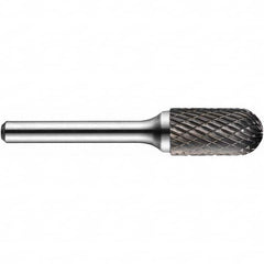 Precision Twist Drill - 3/8" Cut Diam, 1/4" Shank Diam, Carbide Double Cut Ball Burr - Best Tool & Supply