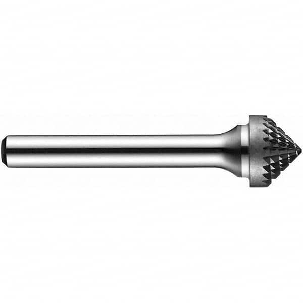 Precision Twist Drill - 1/4" Cut Diam, 1/4" Shank Diam, Carbide Double Cut Tree Burr with Radius - Best Tool & Supply